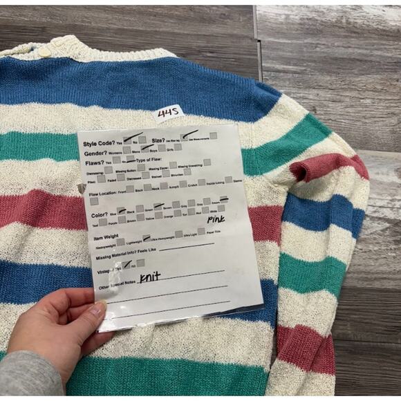 Vintage  80s Jantzen Colorful Womens M Crewneck Pastel Preppy Knit Cozy Sweater - Picture 8 of 10